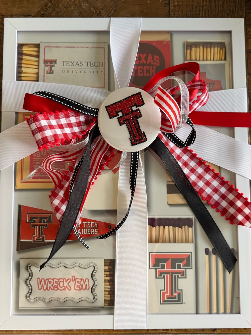 Texas Tech Red Raiders Framed Matchbook Print/Game Day Button– New/Unused – $25